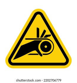 ISO Warning Sign: Pinch Point  Entanglement Roller Belt Drive  Shear Point Symbol