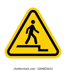 ISO Warning Sign: Watch Step Down Warning Symbol