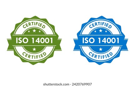 ISO14001 certified logo template illustration