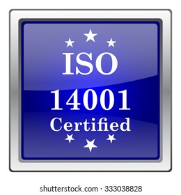 ISO14001 icon. Internet button on white background. EPS10 vector.
