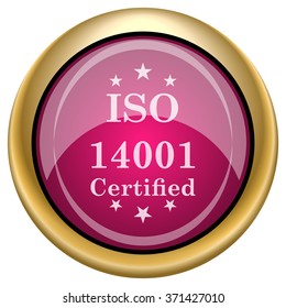 ISO14001 icon. Internet button on white background. EPS10 vector.
