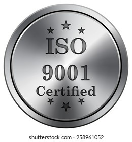 ISO9001 icon. Internet button on white background. EPS10 Vector. 