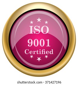 ISO9001 icon. Internet button on white background. EPS10 vector.
