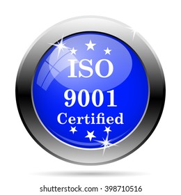 ISO9001 icon. Internet button on white background. EPS10 vector
