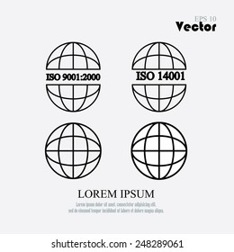 ISO9001,ISO14001,ISO9001 concept,vector illustrator ,world sign vector    