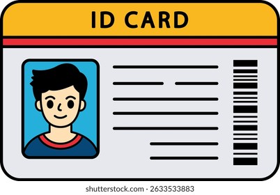 isoalte illustration of a male ID card