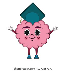 Isoalted cartoon of a graduate brain