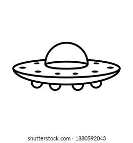 Isoalted cartoon of an ufo - Vector illustration