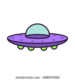 Isoalted cartoon of an ufo - Vector illustration