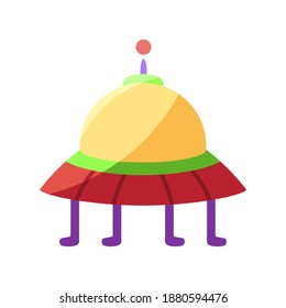 Isoalted cartoon of an ufo - Vector illustration