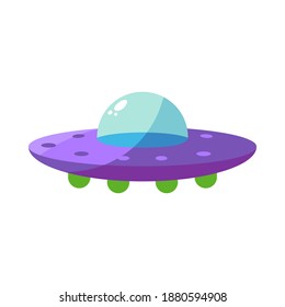 Isoalted cartoon of an ufo - Vector illustration