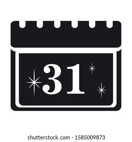 Isoalted decorated christmas calendar icon - Vector illustration