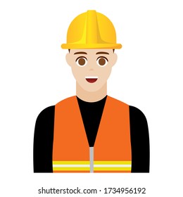 Caricatura de ingeniero aislado sobre un fondo blanco - Vector