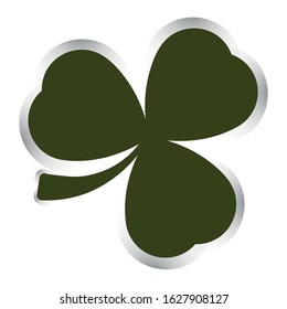 Isoalted lucky green clover. Saint patricks day - Vector