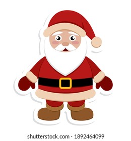 Isoalted santa claus. Christmas character - Vector illustration