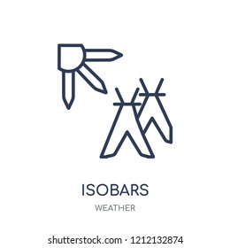 Isobars icon. Isobars linear symbol design from Weather collection. Simple outline element vector illustration on white background.