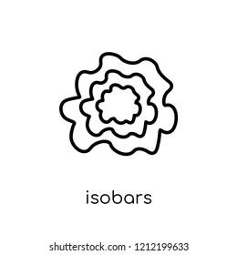 Isobars icon from Weather collection., editable outline stroke vector illustration