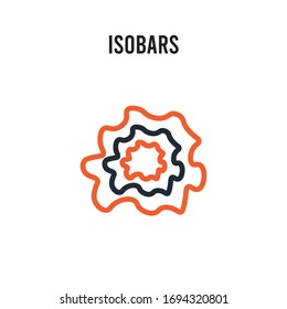 Isobars vector icon on white background. Red and black colored Isobars icon. Simple element illustration sign symbol EPS