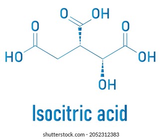 Isocitric acid molecule. Skeletal formula.