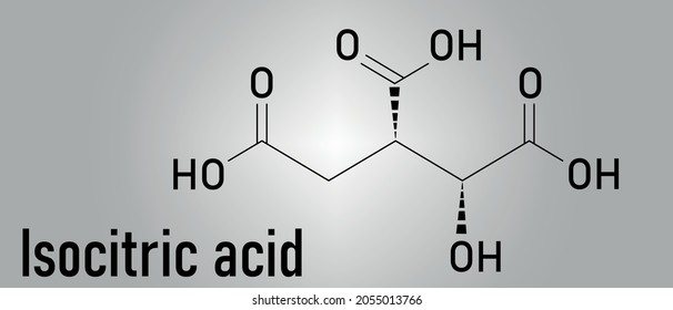 Isocitric acid molecule. Skeletal formula.