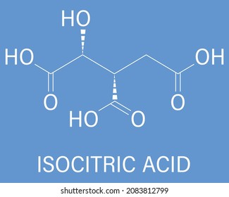 Isocitric acid molecule. Skeletal formula.	