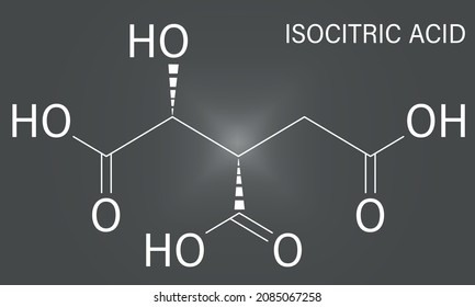 Isocitric acid molecule. Skeletal formula.	