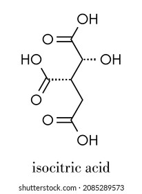 Isocitric acid molecule. Skeletal formula.