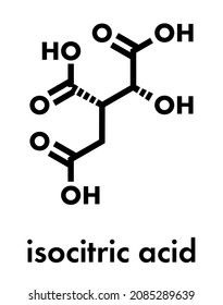 Isocitric acid molecule. Skeletal formula.