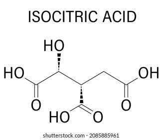 Isocitric acid molecule. Skeletal formula.	