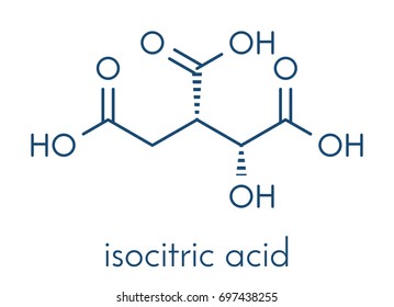 Isocitric acid molecule. Skeletal formula.