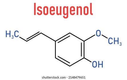 Isoeugenol fragrance molecule, skeletal chemical formula.