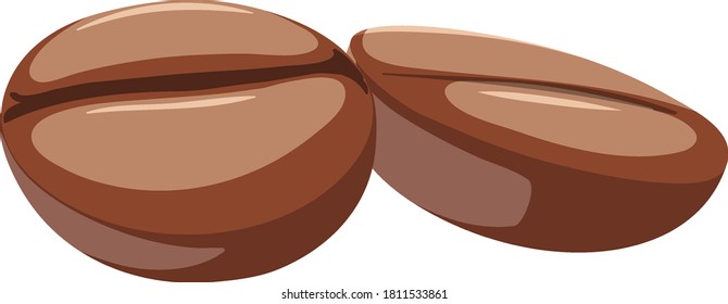 Isokierte Kaffeebohnen auf weißem Hintergrund, Vektorgrafik