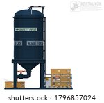 Isolate asbestos storage area on white background
