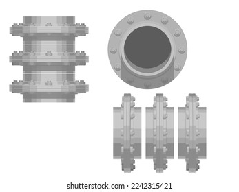 Isolate assembly flange on white background (12 holes)