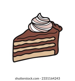 isolate bakery chocolate cake vector