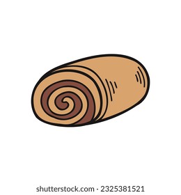 isolate bakery chocolate cream roll

