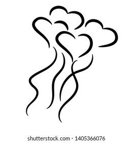 Isolate balloon heart vector icon Illustrator elements for Valentine, Lover symbol.  