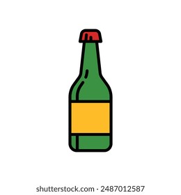 isolate beer bottle flat icon