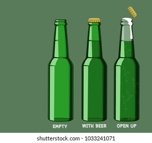 Isolate beer bottle without logo on transparent background
