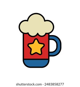 isolate beer glass flat icon