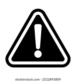 Isolate Black Warning icon sign, Caution Alert vector symbol on White Background, Danger sign, Alert graphic elements for website and Banner in Modern style, stock (Editable)