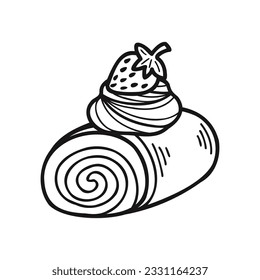  aíslar el rollo de fresa de panadería en blanco y negro