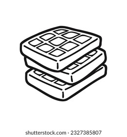 isolate black and white bakery waffles vector design