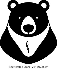 isolate black and white bear icon vector