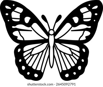 isolate black and white butterfly icon vector