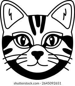 isolar preto e branco ícone gato vetor