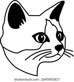 isolar preto e branco ícone gato vetor