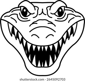 isolate black and white crocodile icon vector