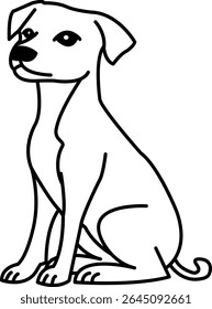 isolate black and white dog icon vector