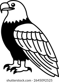 isolate black and white eagle icon vector